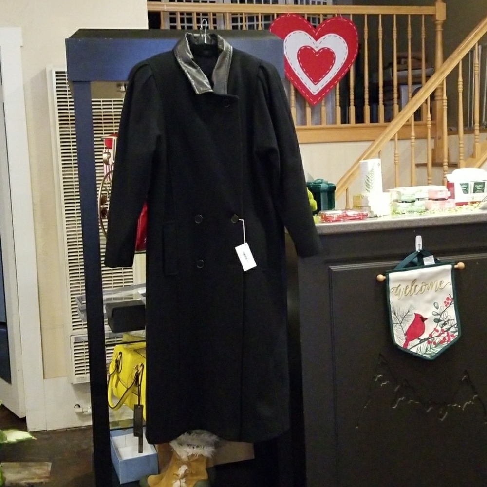 Saril leather trench coat